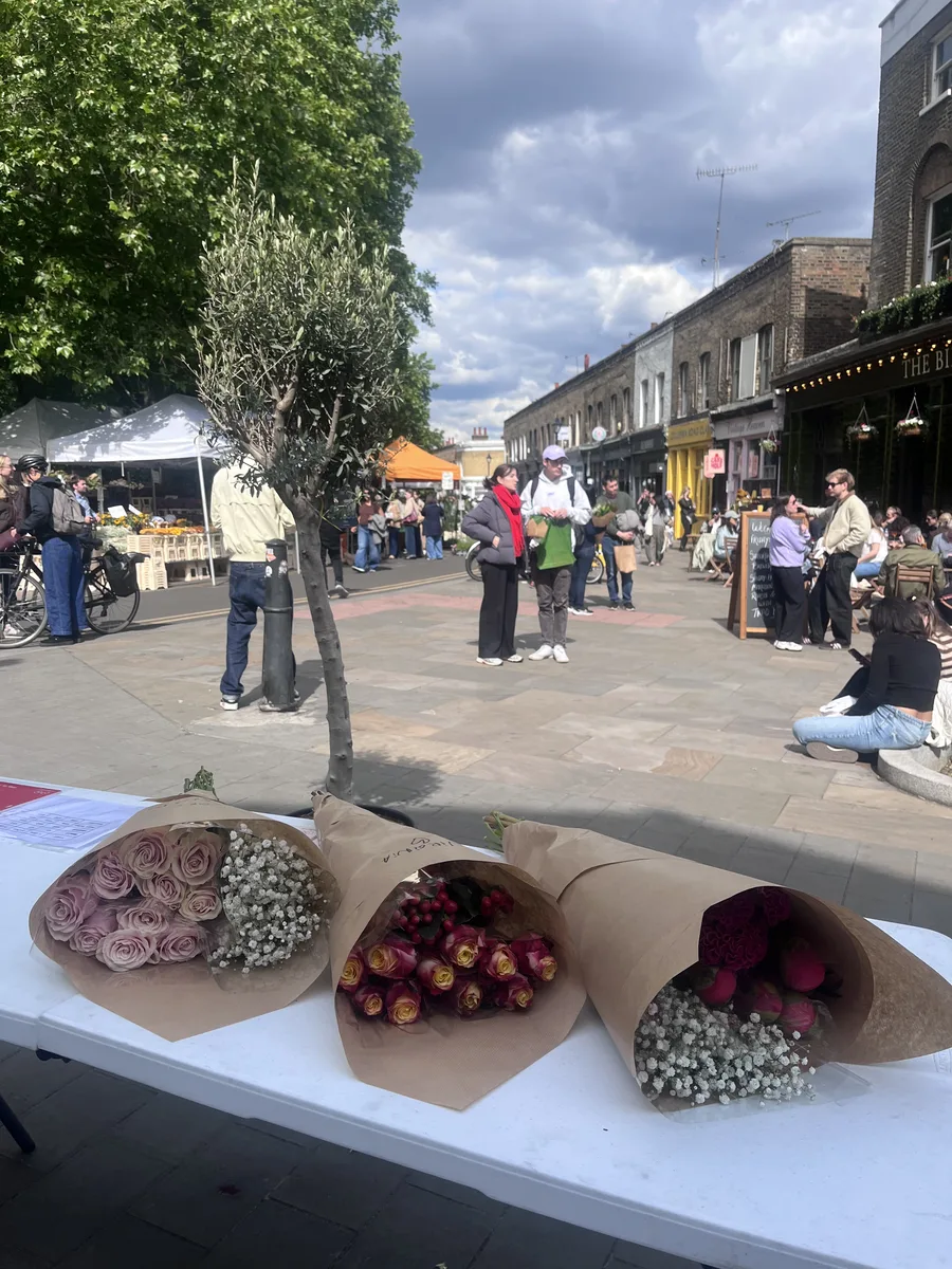 Last week: three bunches laid out from Columbia Road