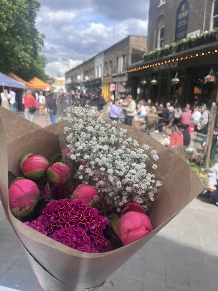 Peonies from Columbia Road market