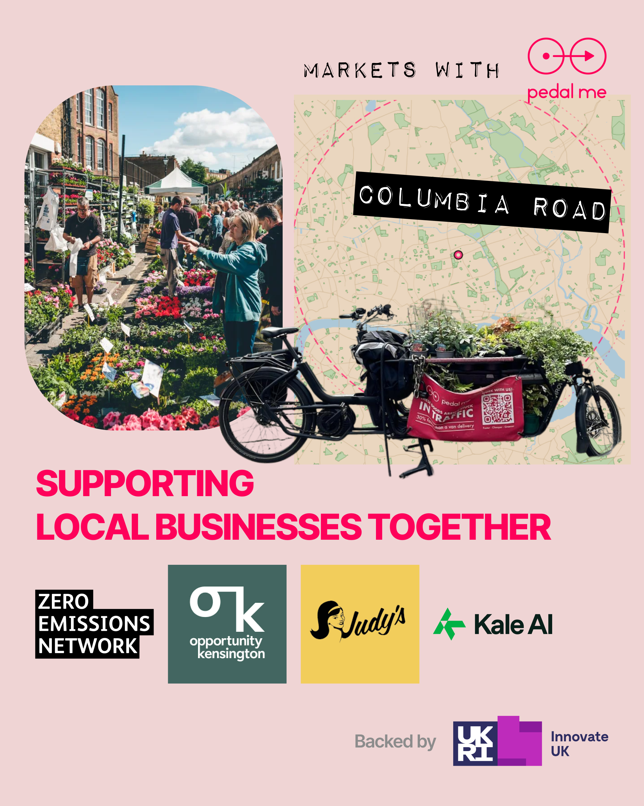 Supporting local businesses — Zero Emissions Network, Opportunity Kensington, Judy's, Kale AI, Innovate UK